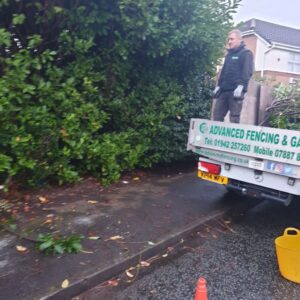 Bushes removed fencing and gate fitted