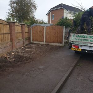 Bushes removed fencing and gate fitted