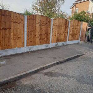 Bushes removed fencing and gate fitted