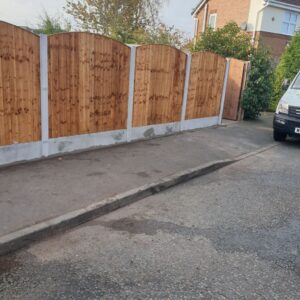 Bushes removed fencing and gate fitted