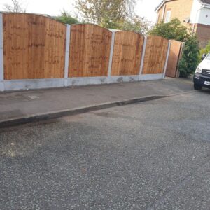 Bushes removed fencing and gate fitted