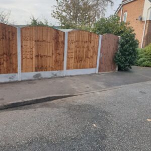 Bushes removed fencing and gate fitted